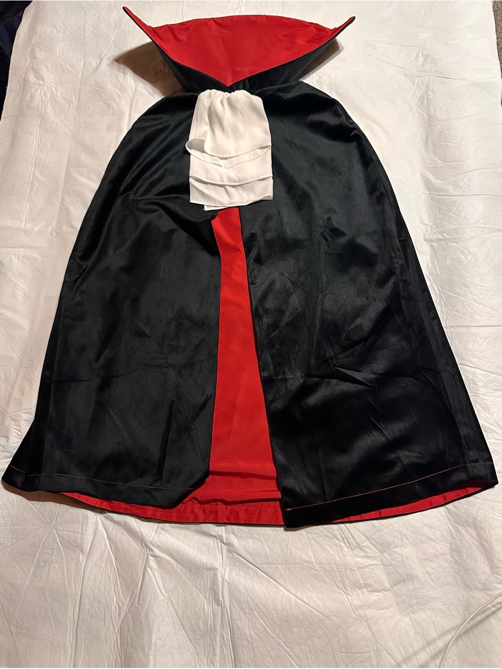 Zara Kids Black Cape with Red Hood Lining and White Collar